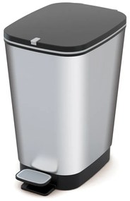 Cestino per la spazzatura argentato in plastica con pedale 25 l Chic Bin M – KIS