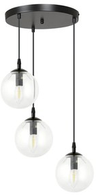 Lampadario a Sospensione COSMO 3 BLACK TRANSPARENT PREMIUM