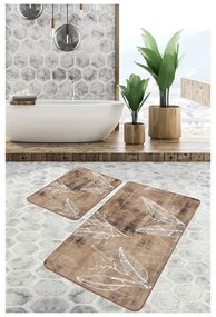 Set di tappetini per il bagno marroni in velluto 2 pz 60x100 cm – Mila Home