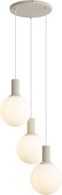 Lampada a sospensione scandinava beige con vetro opalino 3 luci - Polly