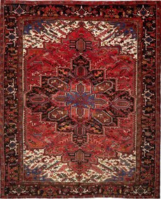 Heriz Tappeto 280x340 Blu (Iran) Annodato A Mano
