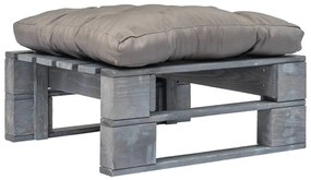 Ottomana Da Giardino İn Pallet Con Cuscino Grigio Legno Grigio /