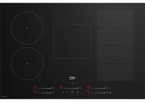 Beko HII 85780 UFT Nero Da incasso 80 cm Piano cottura a induzione 5 Fornello (i)