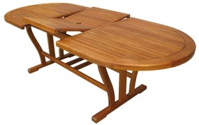 TURRIS - set tavolo in alluminio e teak cm 180/240 x 100 x 74 h con 6 sedie e 2 poltrone Mulier