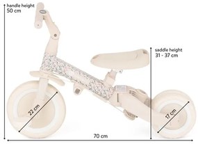 PETITE&MARS - Triciclo per bambini 5 in 1 TURBO LIMITED Prato Rosa