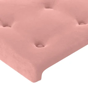 Testiera rosa 100x5x78/88 cm in velluto