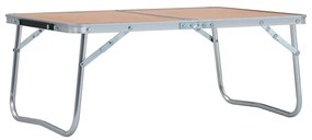 Tavolo Pieghevole da Campeggio Marrone in Alluminio 60x40cm