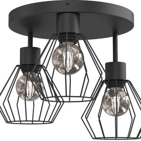 Plafoniera PARKLA 3xE27/15W/230V nero