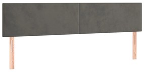 Testiere 2 pz grigio scuro 100x5x78/88 cm in velluto