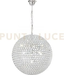 Lampadario a sospensione planet cromo 9 luci attacco g9 50x50x120cm...