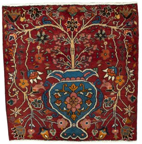 Shiraz Tappeto 70x70 Rosso (Iran) Annodato A Mano
