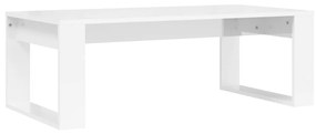 Tavolino da Salotto Bianco Lucido 102x50x35cm Legno Multistrato