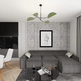Plafoniera Moderna Ares Acciaio Nero Verde 4 Luci E14 Ip20