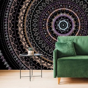 Carta da parati – Mandala con motivo solare in tonalità viola