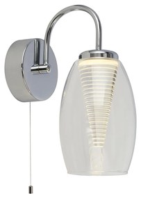 Applique Contemporanea Ciclon Metallo Cromo Vetro Trasparente Led 6W 3000K