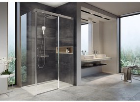 Ravak Matrix box doccia 100x80 cm rettangolare alluminio lucida/vetro trasparente 0WPA4C00Z1