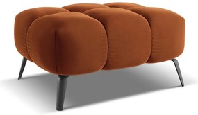 Poggiapiedi arancione con rivestimento in velluto Nalu – Makamii