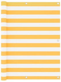 Paravento Balcone Bianco E Giallo 120x500 Cm Tessuto Oxford /