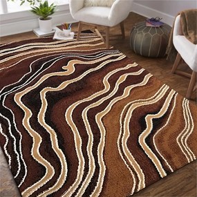 Moderno tappeto marrone con motivo astratto Larghezza: 120 cm | Lunghezza: 170 cm