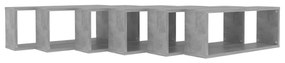 Mensole Parete a Cubo 6pz Grigio Cemento 60x15x23cm Multistrato