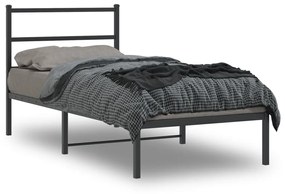 Giroletto Con Testiera İn Metallo Nero 90x200 Cm /