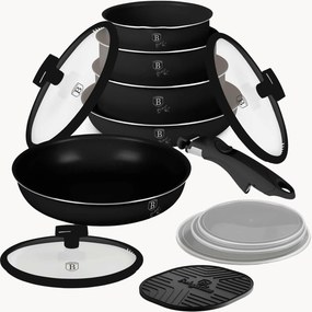 Batteria di pentole nera opaca, set da 13