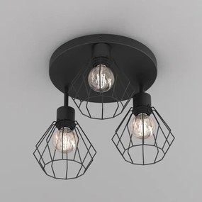 Plafoniera PARKLA 3xE27/15W/230V nero