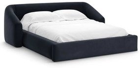 Letto matrimoniale imbottito blu scuro con contenitore con rete inclusa 180x200 cm Campi – Cosmopolitan Design