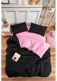 Set copripiumino e federa nero/rosa per letto singolo o esteso con lenzuolo incluso/3 pezzi 160x220 cm Classic – Mila Home