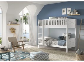 Letto a castello bianco per bambini 90x200 cm Scott - Vipack