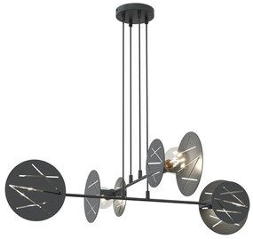 Lampadario a sospensione in acciaio XOTIC 4 nero 4xE27