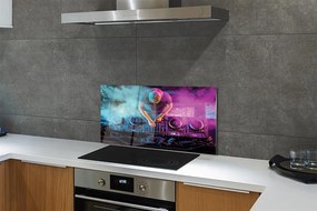 Rivestimento parete cucina Console DJ con luci colorate 100x50 cm
