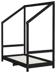 Giroletto per bambini nero 70x140 cm in legno massello di pino