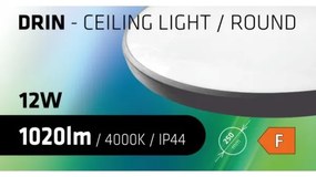 Plafoniera LED da bagno CIRCLE LED/12W/230V 4000K diametro 25 cm IP44 nero
