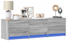 Mobile Porta Tv Con Led Grigio Sonoma 140x34x40cm İn Truciolato /
