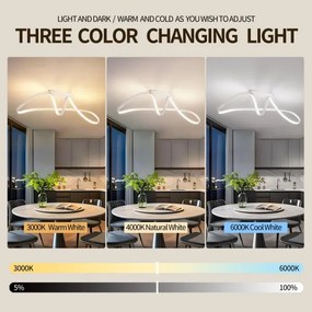 Brilagi-LED Plafoniera dimmerabile TWISTER LED/60W/230V 3000-6000K bianco + telecomando