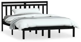Giroletto nero in legno massello di pino 140x190 cm