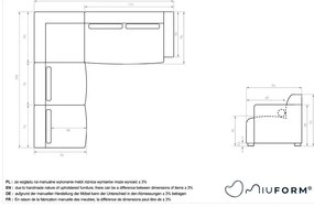 Divano angolare componibile color crema (con penisola a sinistra) Flex Felix – Miuform