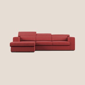 Vegas divano angolare con poggiatesta reclinabili in microfibra impermeabile T11 rosso