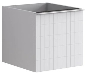 Mobile da bagno sotto lavabo Pixel grid bianco e maniglia alluminio brillante laccato L 40 x H 40 x P 45.5 cm 2 cassetti, lavabo non incluso