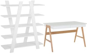 Set di mobili da ufficio legno chiaro e bianco ESCALANTE/SHESLAY Beliani
