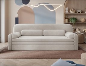 Divano beige allungabile/con contenitore e rivestimento in velluto a coste 236 cm Elioss – ELTAP