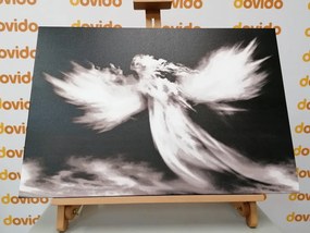 Quadro su tela – Aspetto dell'angelo tra le nuvole in bianco e nero