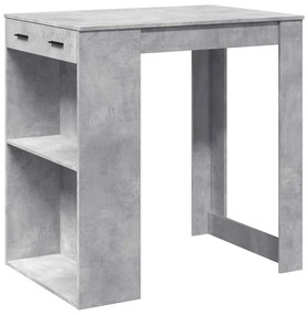 Tavolo da bar grigio cemento 102x70x103,5 cm in truciolato