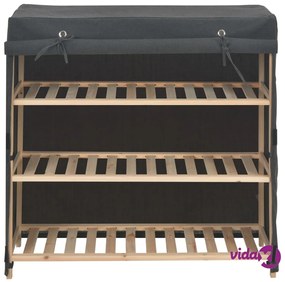 vidaXL Scarpiera con Rivestimento Grigia 79x40x80 cm in Tessuto