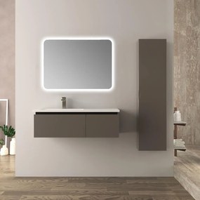 Mobile da bagno grigio talpa 100 cm opaco Mono Slide