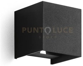 Ges863c- applique nero a led 2 luci biemissione 3000k 335lm 2x5w  ip54