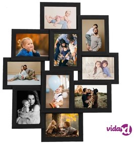 vidaXL Cornice per Foto Collage per 10x(10x15 cm) Foto Nera in MDF