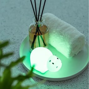 MegaLight - LED RGB Ricaricabile per bambini touch lampada per vasca da bagno SWIMMY HIPPO LED/5V
