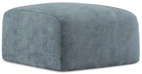 Poggiapiedi blu con rivestimento in ciniglia Leila – Makamii